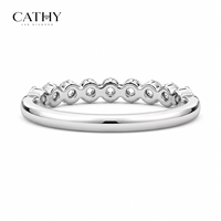 IGI-Zertifizierter CVD HPHT Labor-Gezüchteter Diamant-Ehering, Halb-Eternity Trauring aus 18K Gold, Umweltfreundlicher Edel-Schmuck