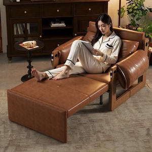 Sofá <span class=keywords><strong>cama</strong></span> individual <span class=keywords><strong>de</strong></span> madera maciza <span class=keywords><strong>de</strong></span> diseño moderno 2025, plegable, <span class=keywords><strong>de</strong></span> doble propósito para balcón y estudio, <span class=keywords><strong>cama</strong></span> retráctil para silla relajante - Product Image 1