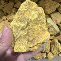 Matière première naturelle, spécimen minéral de realgar jaune, pierre brute, soufre naturel, orpiment à vendre