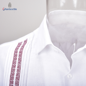 Camisas Guayaberas Cubanas de Alta Gama para <span class=keywords><strong>Hombre</strong></span>, Transpirables, Teñidas con Hilo, 100% Lino, Manga Corta, Blancas, Popelina de Otoño, ODM - Product Image 3