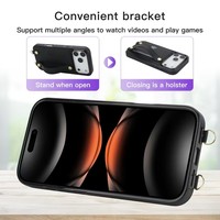 Étui de téléphone à bandoulière en cuir PU de luxe personnalisé pour iPhone 17 Pro Max avec porte-cartes et portefeuille, Nouveauté 2025 Luxe