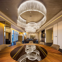 Décoration d'intérieur de style moderne Grand projet Hall d'hôtel Villa Escalier Lustre en cristal Éclairage