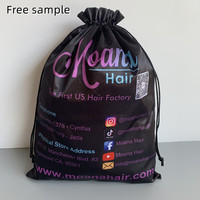 Emballage cadeau personnalisé avec Logo en argent, sac de mariage en Satin, sac de Bonnet pour cheveux, sacs en soie pour cheveux
