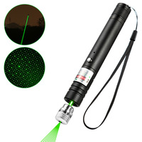 USB Rechargeable Portable Alliage d'Aluminium EDC 303 Étoiles Vert 532nm Pointeur Laser Stylo Lumière pour Urgence