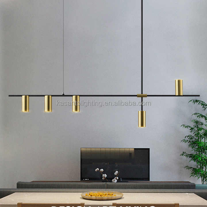 Modern Long Pole Aluminum Pendant Lights Gold Spotlight Design Kitchen