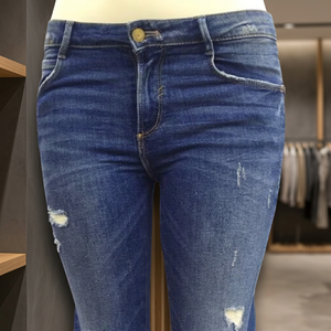 Pantalones vaqueros ajustados y rasgados para mujer, prendas de vestir hechas a mano, superventas - Product Image 3