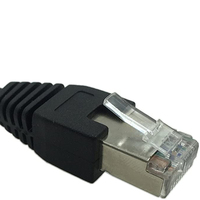 Hitam 1m RJ45 laki-laki ke perempuan LAN jaringan Ethernet kucing 5e Panel Mount kabel Ethernet RJ45 konektor untuk kabel komunikasi