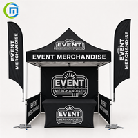Kit de tente promotionnelle d'extérieur pour salon professionnel 10x10FT, avec structure en aluminium, auvent pliant imperméable et drapeaux de comptoir, pour l'immobilier et le sport