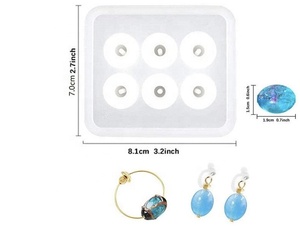 Molde de Silicona para Cuentas con Forma de Diamante Redondo, Cuadrado y Ovalado, con Orificio, para Pulseras, Pendientes, Molde de Resina para Joyería de Piedras Preciosas - Product Image 6