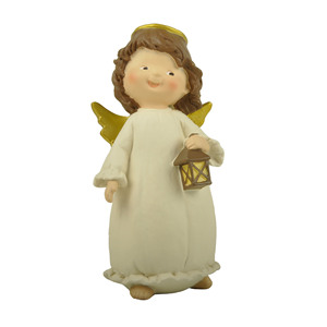 Sculture in Resina Dipinte a Mano 12,5 cm Lanterne con <span class=keywords><strong>Angioletti</strong></span> Carini per Regalo di <span class=keywords><strong>Natale</strong></span> Prima Comunione Decorazione Religiosa per la Casa - Product Image 2