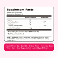 Gummies de Créatine Pastèque pour Femmes, 90 Unités, Gummies de Créatine Monohydrate pour Femmes, Complément pour la Force Musculaire Maigre, Usine OEM