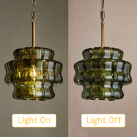 Lampes suspendues modernes en verre vert, style nordique, luxe Ghiaccio, pour table à manger, îlot de cuisine, chevet