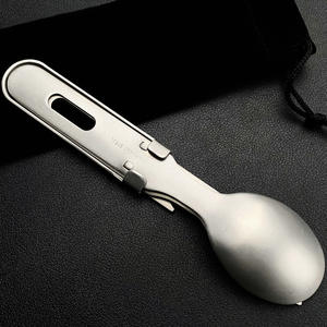 A71 Distressed 3 In 1 Portable Camping Cutlery <b>Set</b> Stainless Steel Knife <b>Fork</b> <b>Spoon</b> Outdoor Flatware <b>Set</b> For Adults - Product Image 2