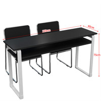 Ensemble moderne de bureau et chaise double en métal et bois pour école, modulable - Mobilier de classe confortable