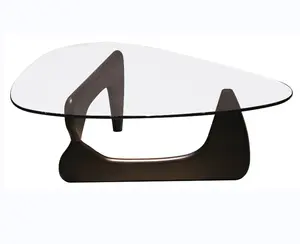 Runxi meubles de luxe décoration de maison et de bureau Tables basses les plus vendues Base en bois et Table basse en verre