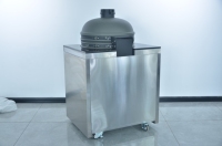 Barbecue au charbon de bois KAMADO en acier inoxydable robuste, de forme ovale, avec arrêt automatique, pour cuisine extérieure