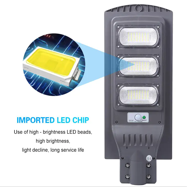 Außenbereich wasserdichte Ip65 ABS-Solarlampe 30 W 60 W 90 W 120 W 150 W integriertes All-In-One-Solar-Led-Straßenlicht