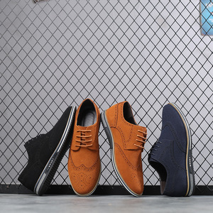 Nouveaux hommes bureau exécutif mode formel Oxfords chaussures <span class=keywords><strong>marron</strong></span> <span class=keywords><strong>daim</strong></span> artificiel cuir à lacets respirant léger mariage - Product Image 5