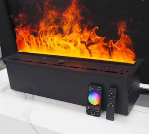 Chimenea Eléctrica Empotrable <span class=keywords><strong>con</strong></span> Control Remoto por Aplicación/WiFi, Llama LED <span class=keywords><strong>de</strong></span> Colores, Vapor <span class=keywords><strong>de</strong></span> Agua, Eficiencia Energética, para Garaje - Product Image 2