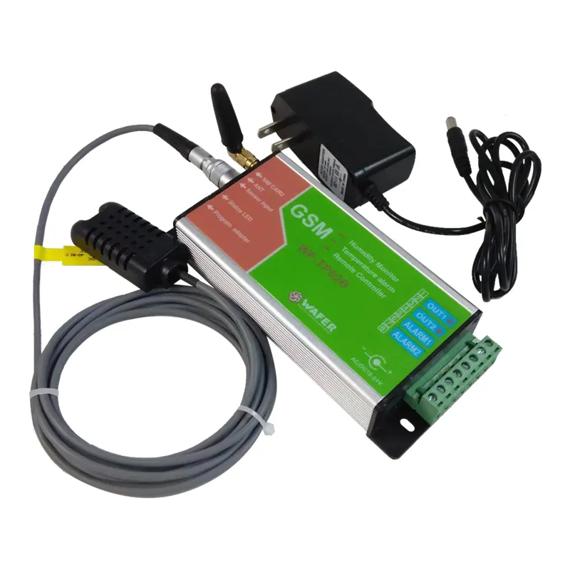 WF-TP02B temperature and humidity alarm GSM mobile phone SMS relay controller and two alarm inputs