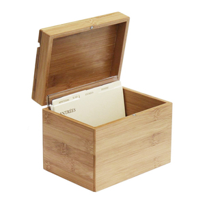 Hot Sale Unfinished Bamboo Boxes For Gift Pack Wood Recipe Box