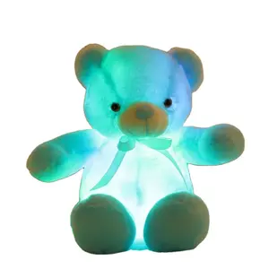 Ours en peluche lumineux à LED pour la Saint-Valentin, jouet en peluche pour enfants, ours en peluche bleu confortable de Noël