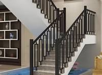 Rampe d'escalier moderne en acier inoxydable, acier au carbone, alliage d'aluminium, design 3D, revêtement noir en poudre, pour villa et hôtel