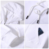 Cárdigan con cremallera, suéter, ropa de trabajo de manga larga para hombres y mujeres, chaqueta de rizo con capucha de Color sólido