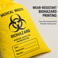 Sacs à déchets médicaux 100% HDPE vierge, sacs poubelles pour risques biologiques, impression personnalisée pour usage hospitalier