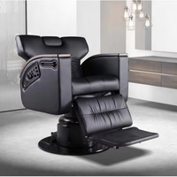 Chaise de coiffure électrique inclinable et pliable haut de gamme en cuir PU, design de luxe léger pour salons de beauté