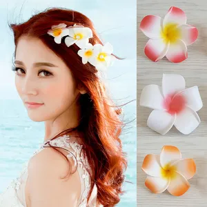 Artificial Plumeria Foam Headdress for Women Printed Hawaiian Wedding Bridal Hair Clip for Holiday Seaside Headwear Gift Ideas