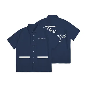 남자의 여름 미국인에 대 한 셔츠의 2024 도매 느슨한 패션 브랜드 대형 복고풍 캐주얼 셔츠