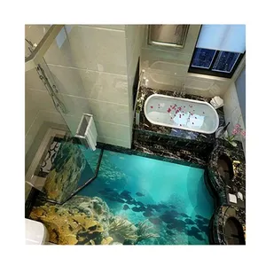 Подводный мир рыба ПВХ индивидуальный 3d наклейка на пол для ванной комнаты Наклейка Декор