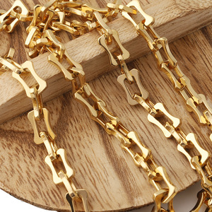 Cadena con Forma de Hueso de Acero Inoxidable Chapado en Oro de 18k, Collar y Pulsera Resistente para Hombre, Accesorio DIY - Product Image 3