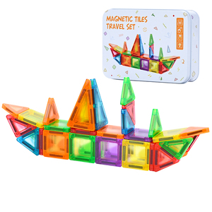 Mini Piastrelle Magnetiche da Costruzione, Giocattolo da Viaggio con Custodia, Giocattoli Educativi Magnetici per Bambini dai <span class=keywords><strong>3</strong></span> Anni in su - Product Image 1