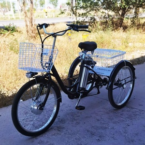 Triciclo <span class=keywords><strong>a</strong></span> ruota da 24 pollici triciclo elettrico motore 350W <span class=keywords><strong>a</strong></span> <span class=keywords><strong>3</strong></span> <span class=keywords><strong>ruote</strong></span> triciclo per adulti Cargo bicicletta elettrica con cestello - Product Image 6