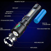 Lampe torche rechargeable multifonctionnelle 20W, haute luminosité, avec aimant, lumière latérale, étanche IP66, lampe de camping d'urgence