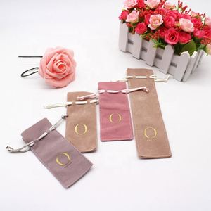 Pochette à crayons et stylos en velours écologique avec logo imprimé personnalisé, pochettes pour pinceaux de maquillage et sourcils, avec couleurs et tailles personnalisées - Product Image 2