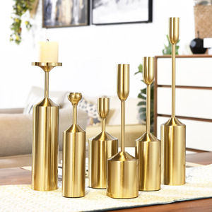 Modern Wedding Home Decorative Luxury <strong>Brass</strong> Gold Taper Candlestick <strong>Holder</strong> Iron <strong>Candle</strong> <strong>Holder</strong> Metal - Product Image 4