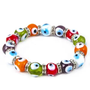 Pulsera de cuentas con amuleto de ojo malvado, lámpara multicolor de 10 mm - Product Image 1