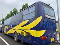 Bus Zhongtong d'occasion LCK6125 bleu à deux étages avec essieu arrière, bus de tourisme avec 57 sièges luxueux