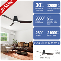 Ventilateur de plafond industriel 1stshine de 52 pouces, encastré, haute performance, style luxueux, très bien noté, écologique, avec éclairage LED