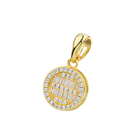 Bijoux de haute qualité 2024 Lec Out 5A Zircon Diamant Argent Sterling 925 Micro Pavé Pendentif rond pour homme