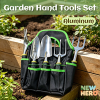 Ensemble d'outils de jardin en aluminium avec truelle, transplanteur, pelle, fourche et râteau