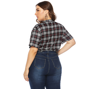 Camicetta scozzese <span class=keywords><strong>a</strong></span> collo alto da donna, - Product Image 5
