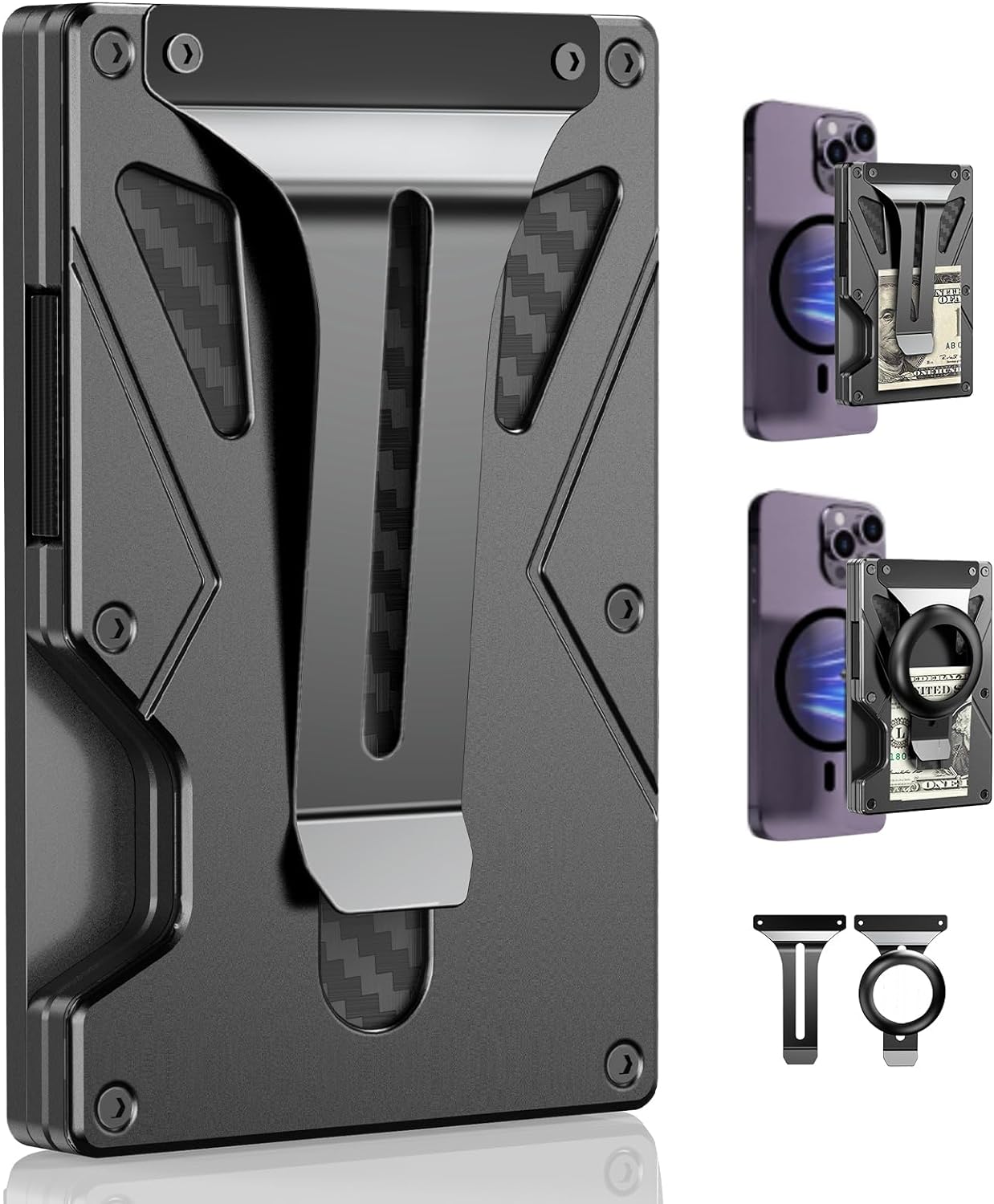 mens rfid blocking carbon fiber slim wallet