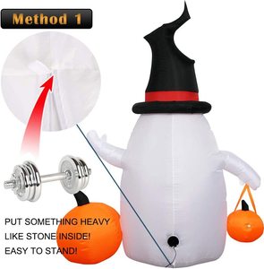 <b>Halloween</b> <b>Inflatable</b> Outdoor Ghost with Pumpkin OurWarm LED Light Waterproof <b>Halloween</b> Decorations - Product Image 5