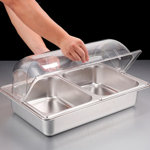 Plateau d'affichage de fruits en acier inoxydable facile à nettoyer rotatif à plusieurs niveaux pour les sandwiches de thé de l'après-midi de café de produits frais de <span class=keywords><strong>supermarché</strong></span> - Product Image 3