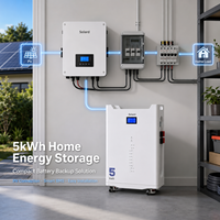 Batterie de stockage d'énergie solaire intelligente 48V 100Ah empilable pour réseau hybride, avec surveillance CAN/WIFI, LiFePO4, pour petites maisons, 5kWh