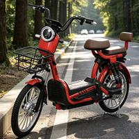 Vélo électrique deux places avec panier avant, en acier haute teneur en carbone durable, 500W, livraison directe d'usine